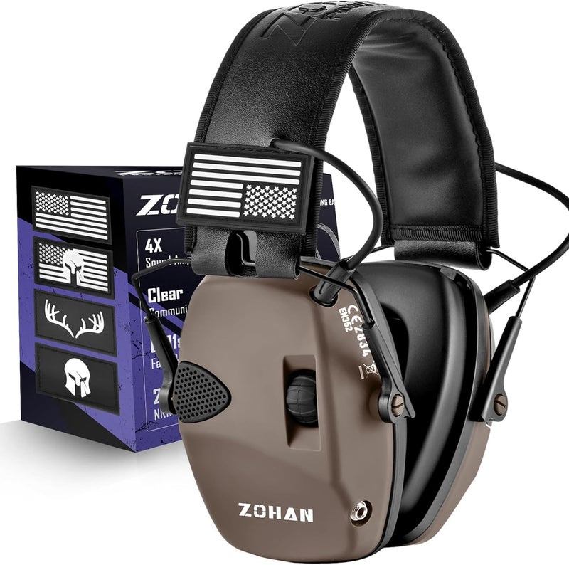 Zohan Electronic Shooting Earmuffs, Hearing Protection Shooters, NRR 23dB Noise Reduction Gun Range Ear Protection Headphones - Image 1